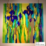 Irysy fioletowe  Szkło gładkie  Kwadrat o wymiarach 20 cm x 20 cm