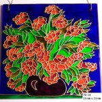 Bukiet kwiatów w wazonie Szkło gładkie Kwadrat o wymiarach 21 cm x 21 cm